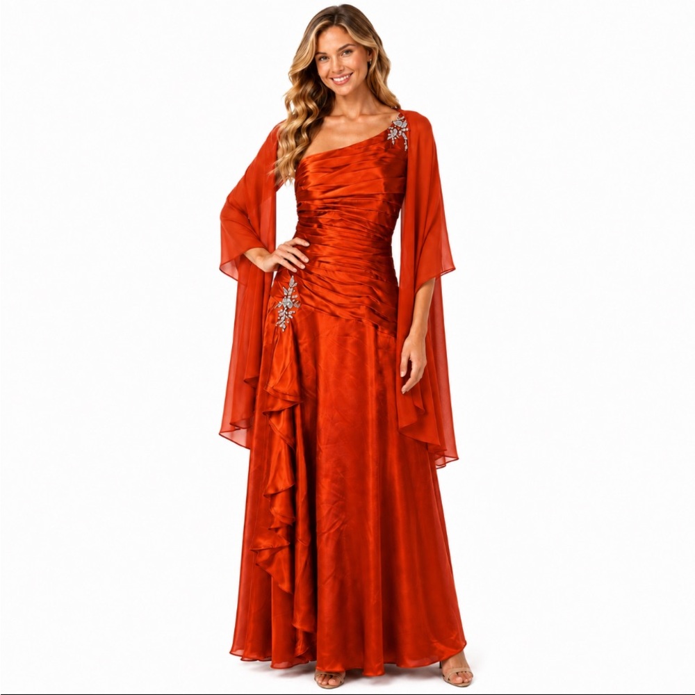 JADE COUTURE by Jasmine Satin Evening Gown Size 10